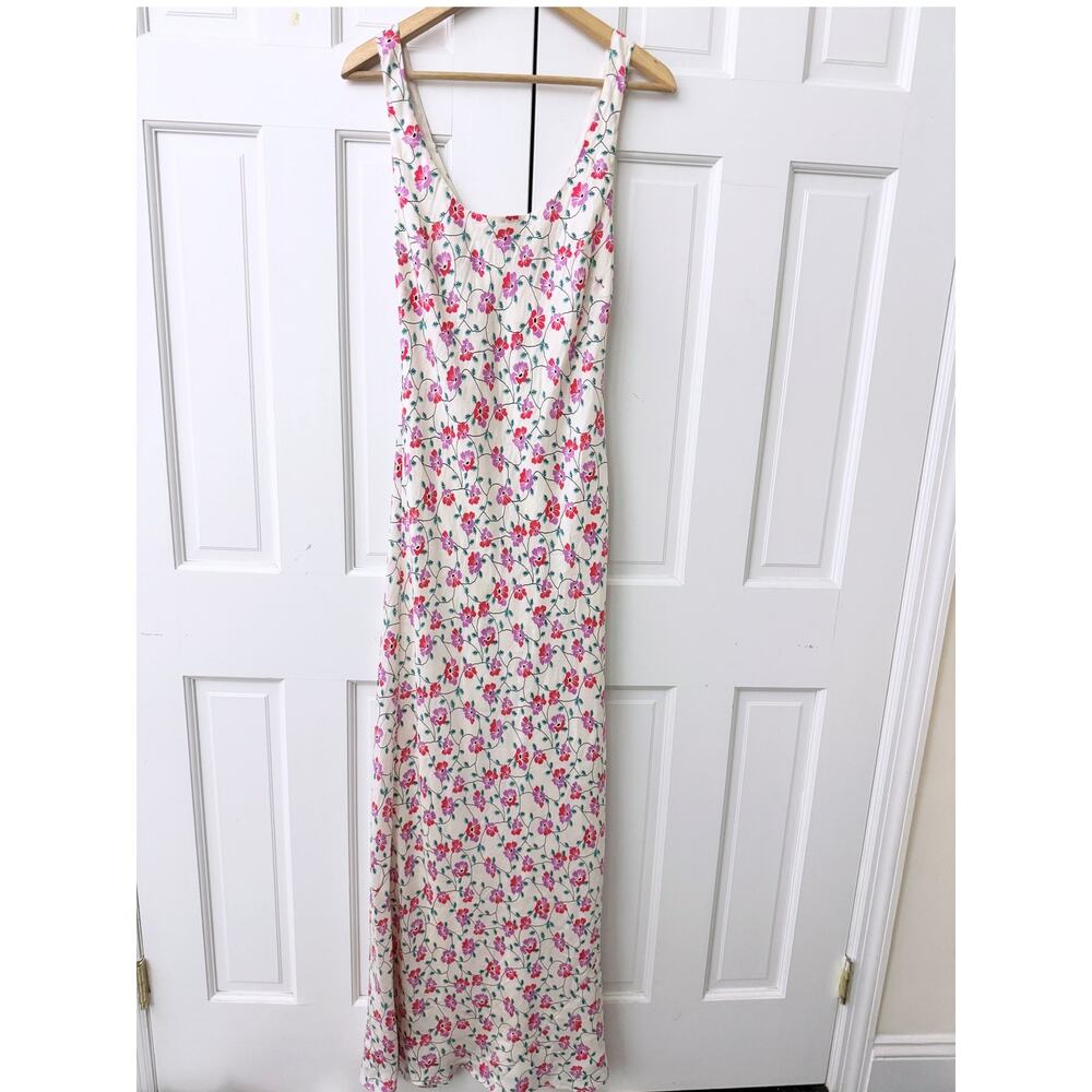 ALIX OF BOHEMIA Floral-print Crinkled-silk Maxi Dress in Rosebud